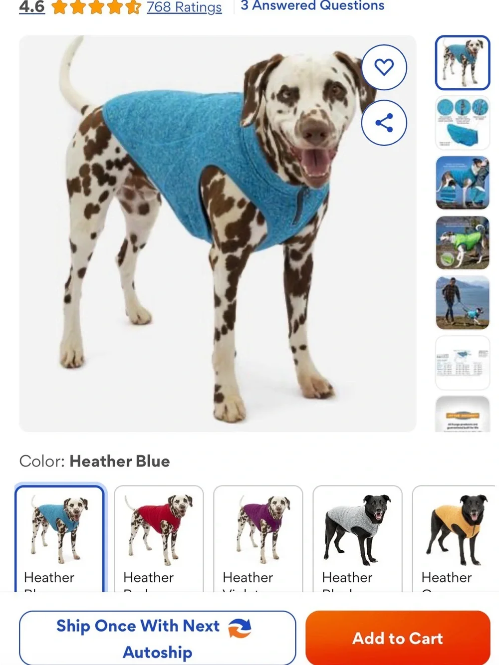 Outdoor Dog Hiking Fleece Vest Kurgo Teal Blue